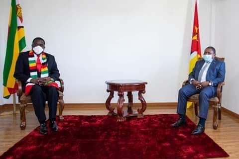 PR Filipe Nyusi Manteve Encontro em Chimoio  com  Emmerson Dambudzo Mnangagwa, Presidente da República do Zimbabwe.